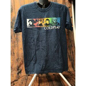 Coldplay Shirt Mens M Navy 2006 Twisted Logic Tour Band Concert Graphic Tee